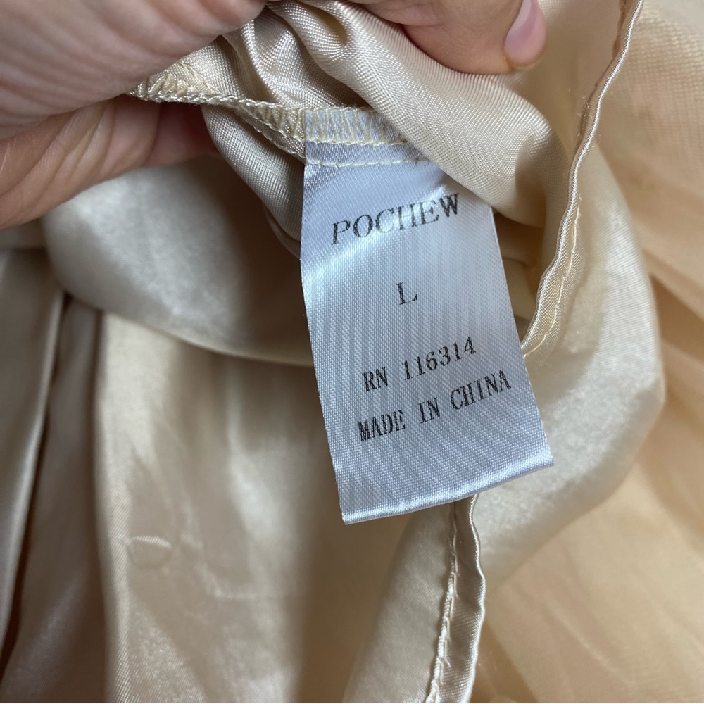 Pochew Elegant Cream Ruffled Dress Size 6/7 - Picture 5 of 12